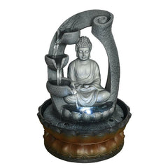 Resin Buddha Tabletop Water Fountain for Home and Office Decoration Sculpture Fountain with Light