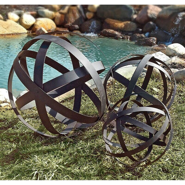 Rust 3 Piece Garden Art Set Folds Up For Easy Storage Perfect for Patio Decor