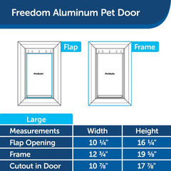 Large - 16.25" H x 10.25" W Metal Door Mount Pet Door for Dog and Cat Gives Your Pet All The Freedom He Needs Soft, Transparent Single Flap