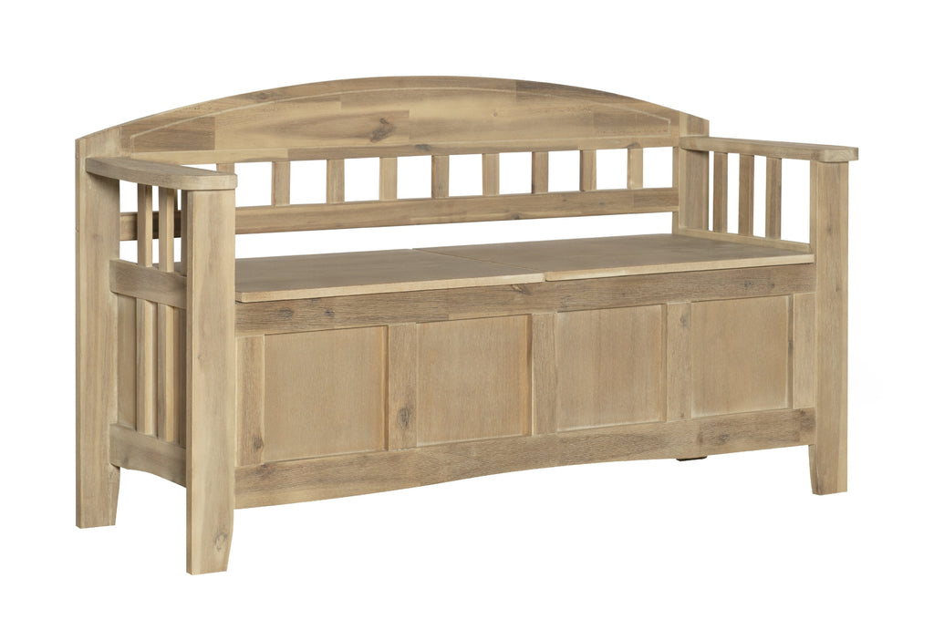 Linon Aria Storage Bench, Natural indoor storage bench is a great addition foyer This handsome, cottage-style piece has a curved backrest