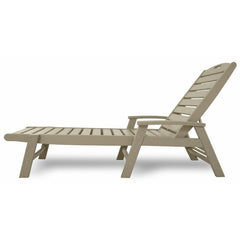 Long Reclining Single Chaise all-weather Trex Outdoor Furniture Yacht Club Stackable Chaise With Arms Provides a Relaxing