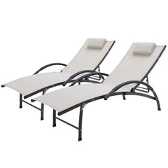 Folding Outdoor Chaise & Lounge Chairs Outdoor Indoor Adjustable Patio Pool Chaise Lounge Weather-Resistant