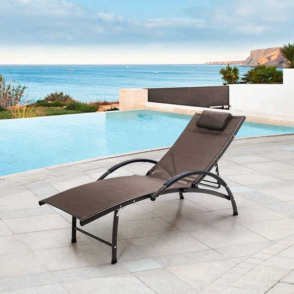 Long Reclining Single Chaise Kick Back and Enjoy The Sun With This Outdoor Chaise Lounge Weather-, Water-, UV-, Rust-, and Scratch-Resistant