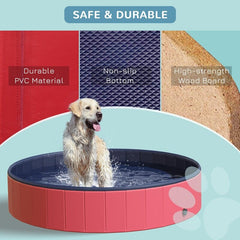 Pet Swimming Pool Bathing Tub Multiple Uses Collapsible Dog Bathtub, Toddler Swimming Pool, Sandbox, or Ball Pit