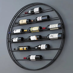 Wall Mounted Wine Bottle Rack in Black