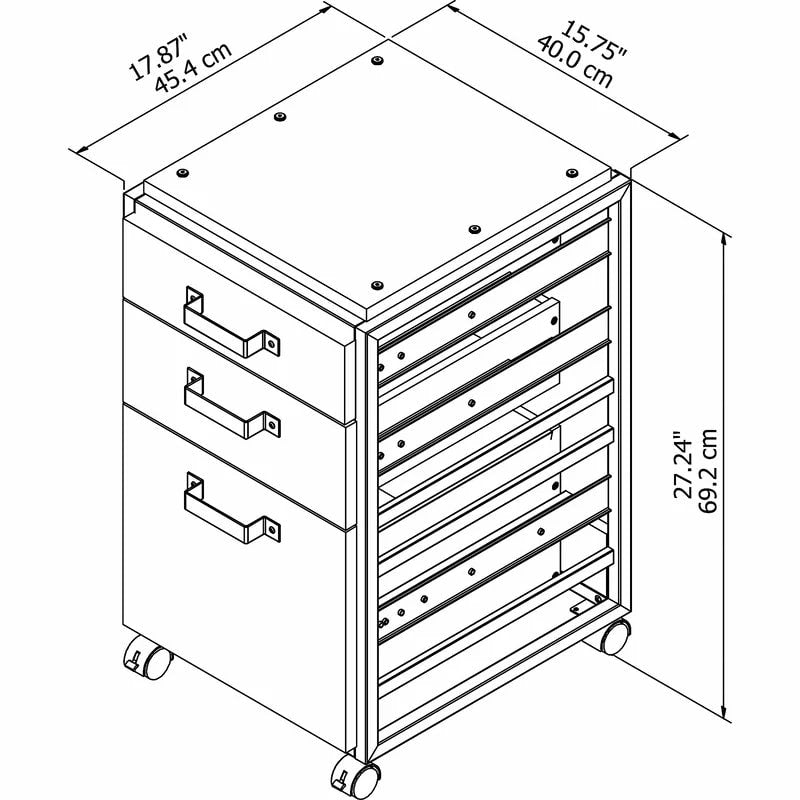 3-Drawer Vertical Filing Cabinet  Edgerton 3-Drawer Vertical Filing Cabinet filing cabinet offers the appeal of industrial design