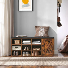 9 Pair Stackable Shoe Storage Bench  different sizes, heights, colors, and materials, it's hard to arrange them harmoniously