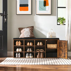 9 Pair Stackable Shoe Storage Bench  different sizes, heights, colors, and materials, it's hard to arrange them harmoniously