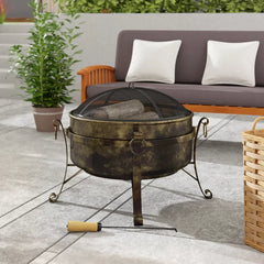 Flanigan Steel Wood Burning Fire Pit outdoor fireplace is a great way to make the most of any patio or deck