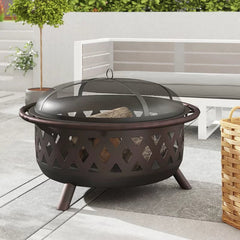 Derbyshire 24" H x 36" W Steel Wood Burning Outdoor Fire Pit