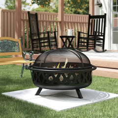 Derbyshire 24" H x 36" W Steel Wood Burning Outdoor Fire Pit