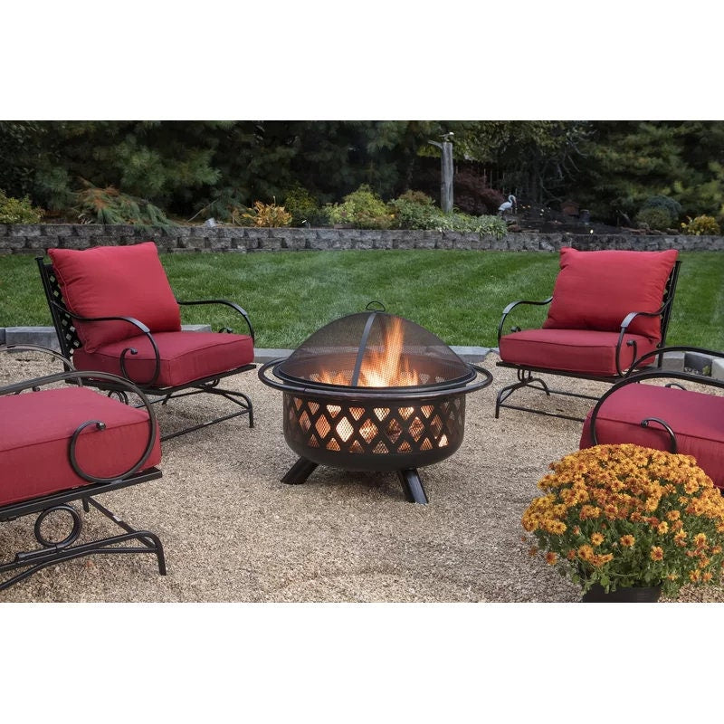 Steel Wood Burning Fire Pit fireplace to your patio, deck or backyard