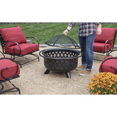 Steel Wood Burning Fire Pit fireplace to your patio, deck or backyard