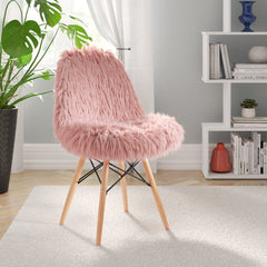 Side Chair Fluffy Design Of This Accent Chair Brings An Ultra-Lux Look To Your Living Room or Home Office