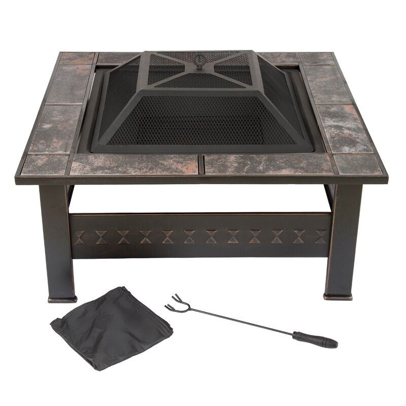 Adonis Steel Wood Burning Fire Pit Table