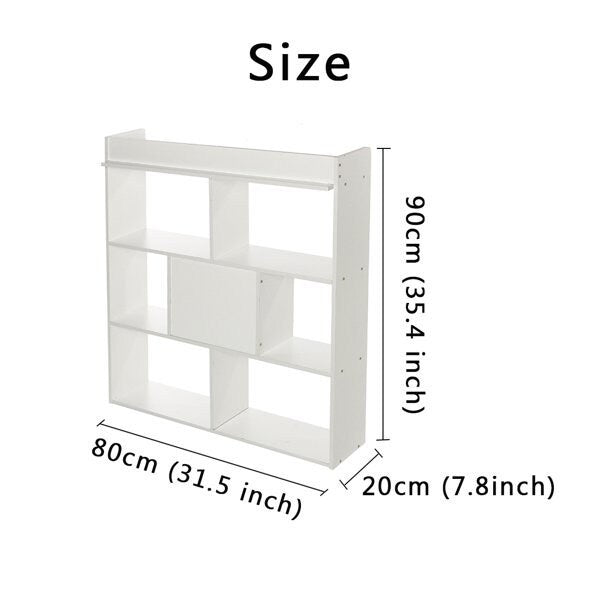 Cube Storage Organizer, 7 Cubes Wooden Cabinet Storage Organizer, Bedroom Living Room Office Bookcases Shelves for Shoes, Cloths, Books,