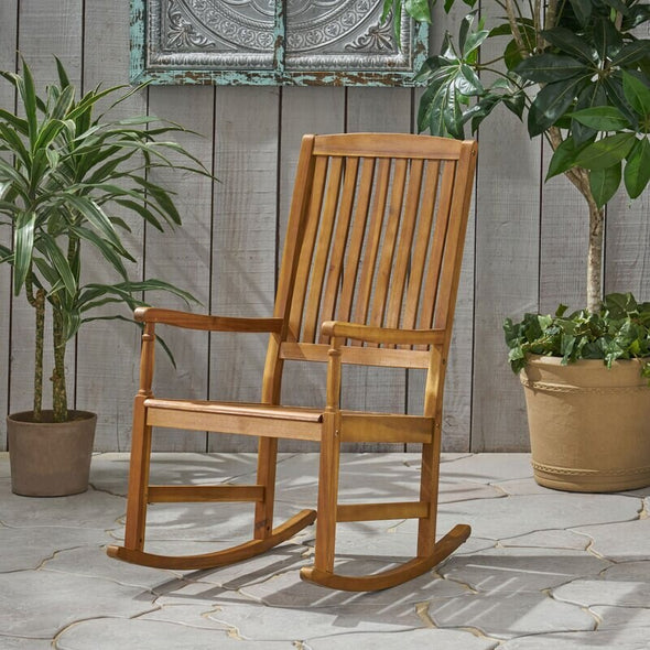 Teak Outdoor Rocking Solid Wood Chair Rocking Chair That Allows You To Set up a Cozy Corner for Well-Deserved Relaxation