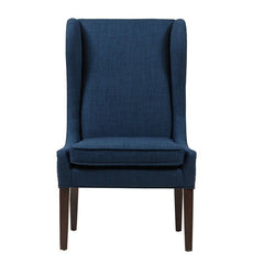 Wingback Chair Adds Stately Style To Any Living Room or Den Four Tapered Legs and Features Neutral-Hued Polyester