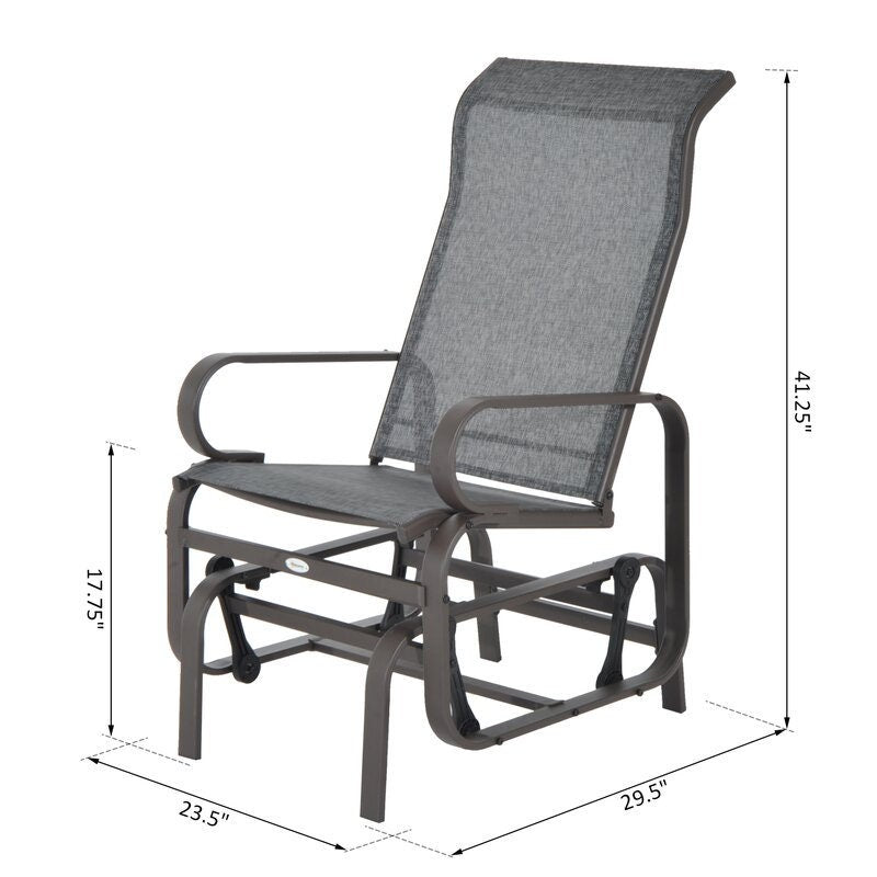 Outdoor Calvert Rocking Metal Chair Glide into Comfort the Patio Glider Chair Weather-Resistant Glider Arms Can Swing Forward and Backward
