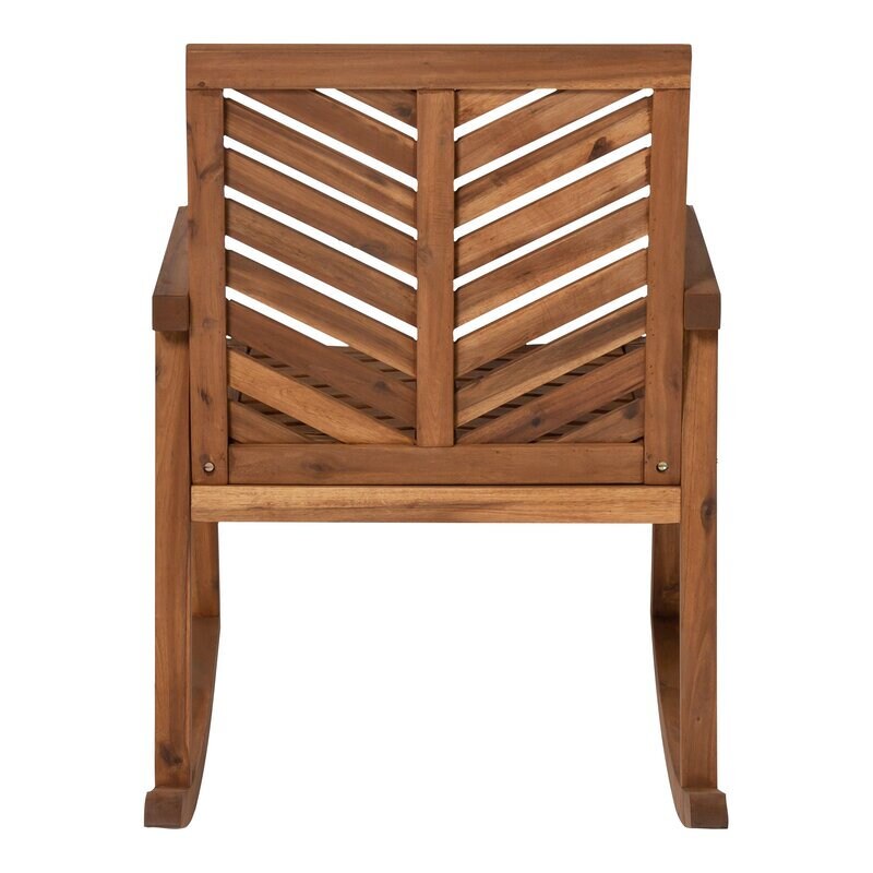 Brown Outdoor Weather-Resistant Patio Rocking Chair is Sturdy and Durable, Chevron Pattern  Back and Seat