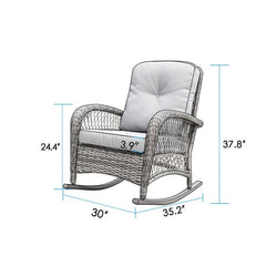 Outdoor Rocking Wicker/Rattan Chair with Cushions Add Comfort and Style to Your Outdoor Space with This Rocking Chair with Cushions