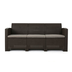 Outdoor Wicker Patio Sofa with Cushions Ideal Outdoor Sofa to Complete Your Patio, Backyard or Garden
