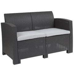 Create an Amazing Outdoor Space with this Comfortable and Stylish Dark Gray Patio Loveseat