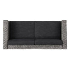 Outdoor Wicker Loveseat with Cushions Woven Polyethylene Wicker, and it Water-Resistant