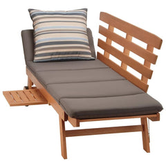 Emmet Outdoor Patio Daybed with Cushions Five-Section Seat and Side Cushion Padding Perfect for use on Porch, Patio, Yard or Poolside