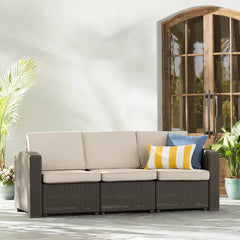 Outdoor Patio Sofa with Cushions Amazing Outdoor Space with this Comfortable and Stylish Chocolate Brown Patio Sofa