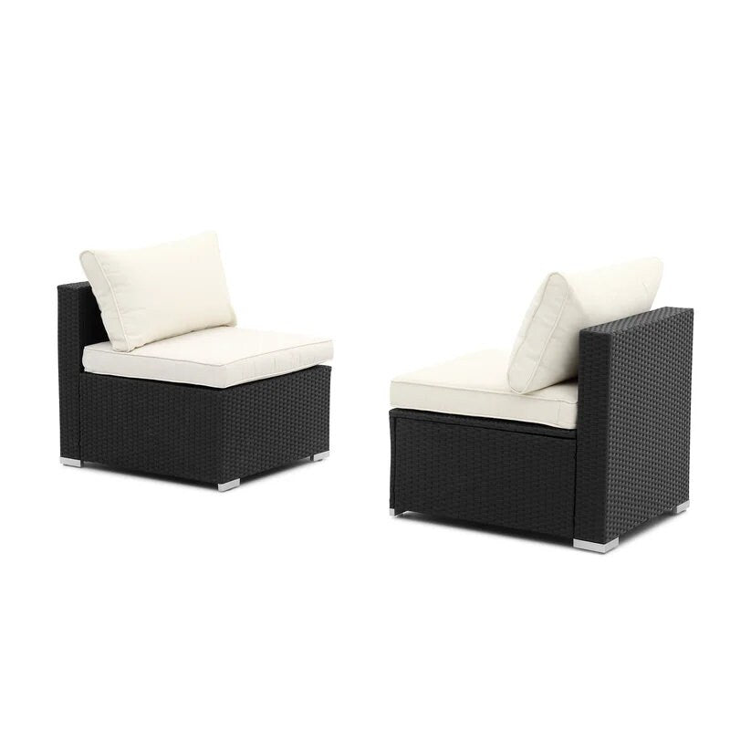 Set of 2 Outdoor Wicker Sectional Set with Cushions Sectional set Fits up to 2-3 Adults Comfortably Perfect Experience to any Outdoor Space
