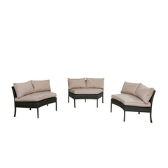 Outdoor Curved Patio Sectional with Cushions 3 Piece Circular Outdoor Sectional. This Set Meshes the Style of Contemporary Patio Furniture