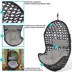 Porch Swing  Hanging Egg Chair Hammock. Great for Patios or Porches, Indoor Seat for The Bedroom or Living room