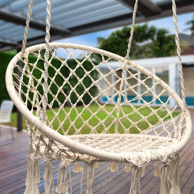 Porch Swing Swing into relaxation Hanging Rope Swing Chair Hammock is the Perfect Addition to Your Home, Patio, or Garden