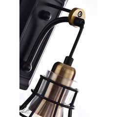 Eastman 1 - Light Dimmable Black/Antique Gold Armed Sconce