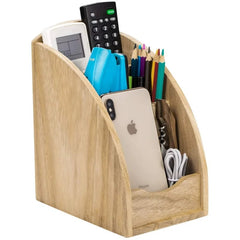 Remote Control Holder, 3 Slot Wooden Remote Control Caddy Media Organizer Office Supply Storage Rack Organizer Can Be Used as a Coffee Table