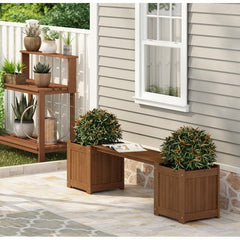 Wooden Planter with Bench Perfect for Rose Bushes, Or Any Other Plants, Outdoor