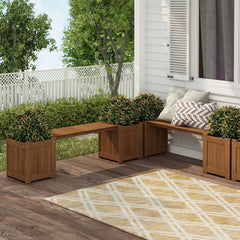 Wooden Planter with Bench Perfect for Rose Bushes, Or Any Other Plants, Outdoor