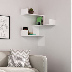 3 Piece Corner Shelf Modern Wall Shelf Stackable Take on Corner Shelving Perfect for Any Home or Office