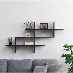 Walnut Wood Accent Wall Shelf Display CDs, Books, Picture Frames, Vases, Tabletop Décor, Or Any Thinkets Collected Along The Way