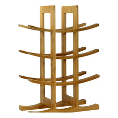 Solid Wood Tabletop Wine Bottle Rack in Natural up to 12 0.75 L Bottles, Always Prepared for Casual Dinners