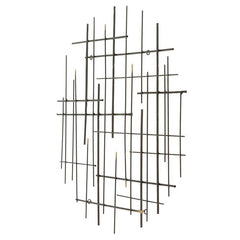 Metal Wall Décor A crosshatched design of varying line lengths