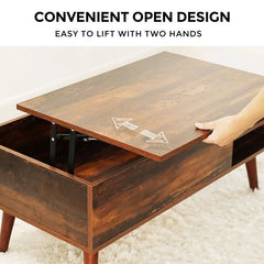 Wooden Coffee Table  Furniture Grossi Lift Top Coffee Table with Storage