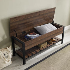 Wooden Storage Ochlocknee Flip Top Storage Bench