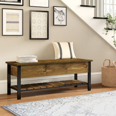 Wooden Storage Ochlocknee Flip Top Storage Bench