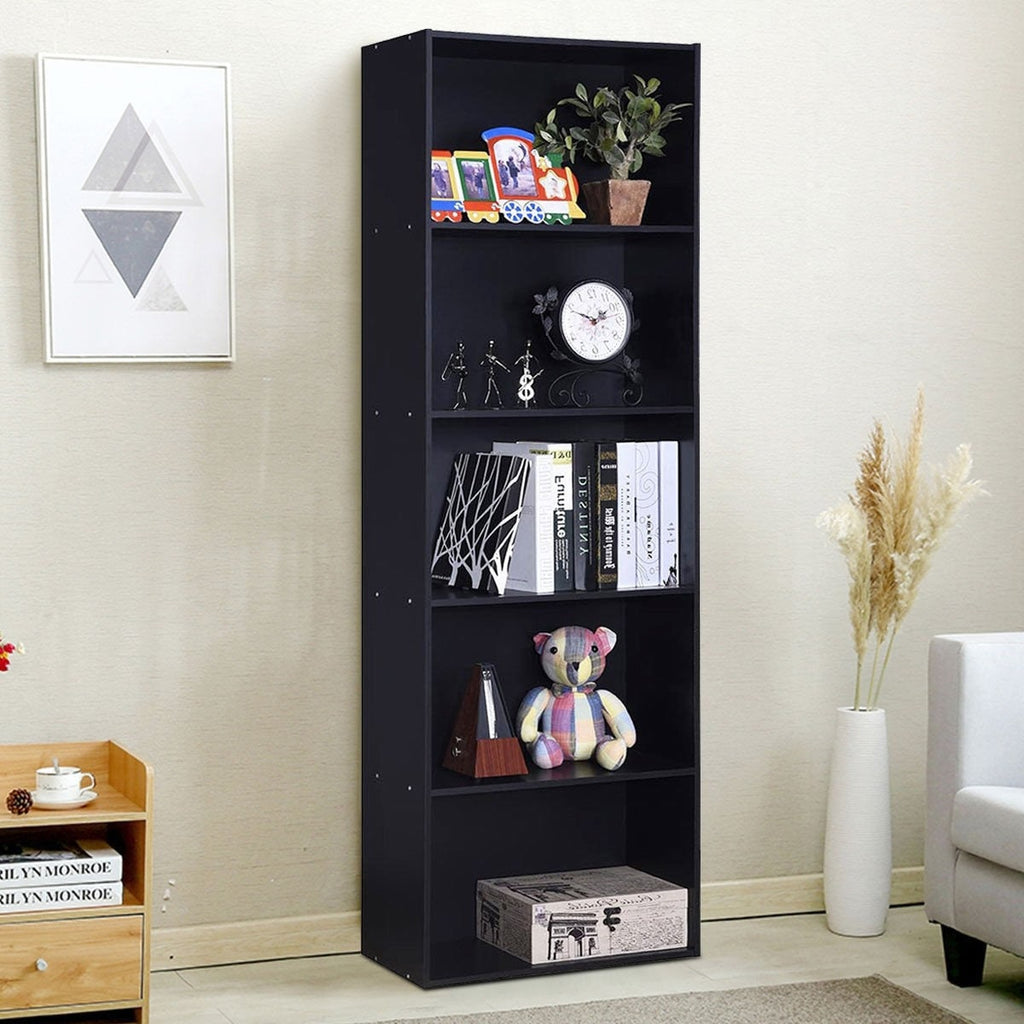 5-Shelf Storage Bookcase Modern Multi-Functional Display Cabinet