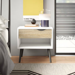 White Oak Drawer Nightstand Storage for Bedside Essentials, while the Lower Shelf is Perfect for Storing Magazines or Books
