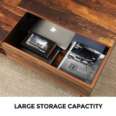 Lift Top Extendable Solid Coffee Table with Storage With Giant Storage your Magazines, Laptops, and Remote Controls Coffee Table