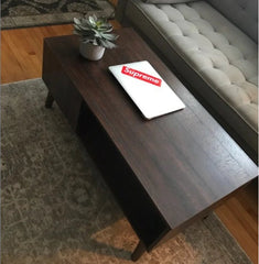 Walnut 4 Legs Coffee Table with Storage Fit any Room