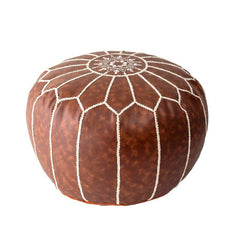 20'' Wide Faux Leather Round Pouf Ottoman Perfect for your Home